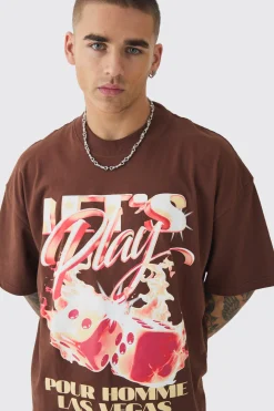 Oversized Boxy Dice Flame Graphic T-shirt | BoohooMAN UK
