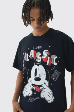 Oversized Boxy Disney Mickey Mouse License T-Shirt | BoohooMAN UK