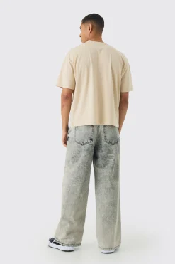 Oversized Boxy Distressed Eagle Print T-Shirt | BoohooMAN UK