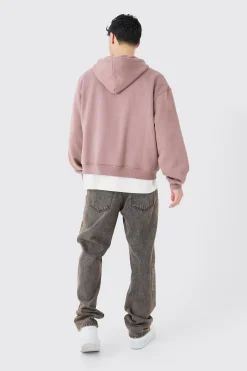 Oversized Boxy Double Zip Through Hoodie | BoohooMAN UK