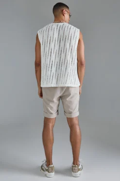 Oversized Boxy Drop Armhole Extreme Distressed Tank | BoohooMAN UK