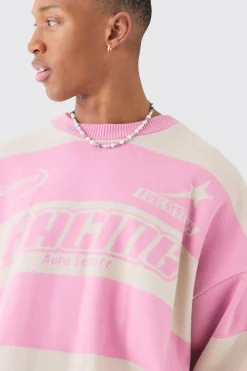 Oversized Boxy Drop Shoulder Moto Knit Jumper | BoohooMAN UK
