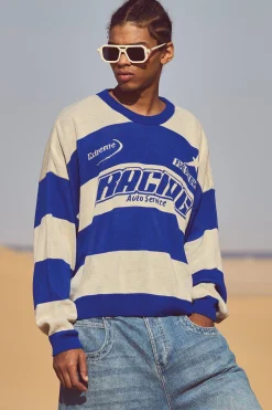 Oversized Boxy Drop Shoulder Moto Knit Jumper | BoohooMAN UK