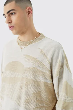 Oversized Boxy Drop Shoulder Graphic Jumper | BoohooMAN UK