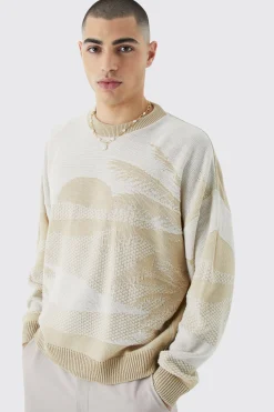 Oversized Boxy Drop Shoulder Graphic Jumper | BoohooMAN UK