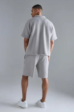 Oversized Boxy Embroidered Polo And Short Set | BoohooMAN UK