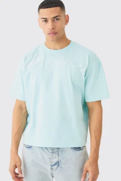 Oversized Boxy Embroidered T-shirt | BoohooMAN UK