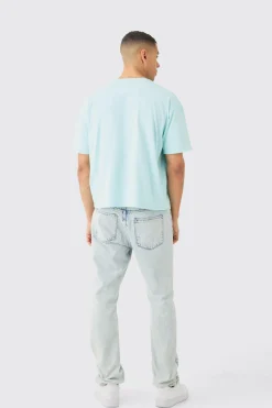 Oversized Boxy Embroidered T-shirt | BoohooMAN UK