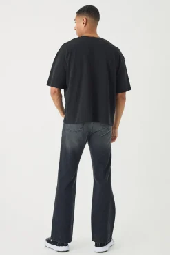 Oversized Boxy Embroidered Slogan T-shirt | BoohooMAN UK