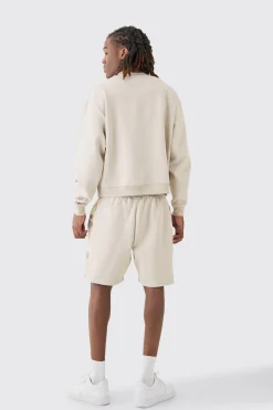 Oversized Boxy Extended Neck Camo Panel Shorts Tracksuit | BoohooMAN UK