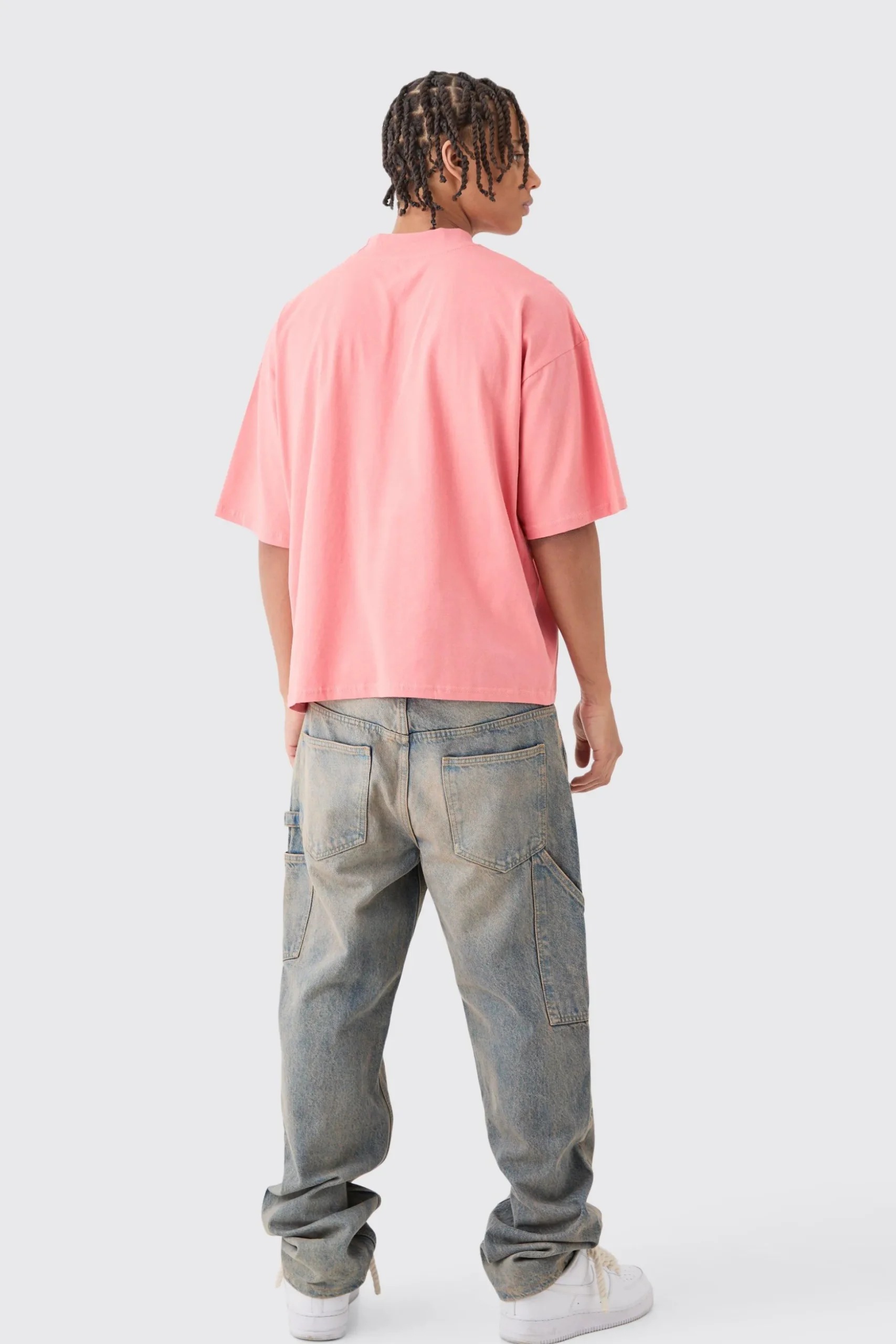 Oversized Boxy Extended Neck T-shirt | BoohooMAN UK