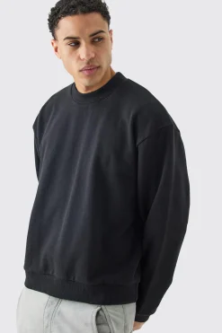 Oversized Boxy Extended Neck Heavy Sweatshirt | BoohooMAN UK