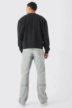 Oversized Boxy Extended Neck Heavy Sweatshirt | BoohooMAN UK