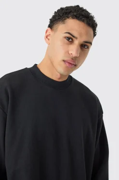 Oversized Boxy Extended Neck Heavy Sweatshirt | BoohooMAN UK