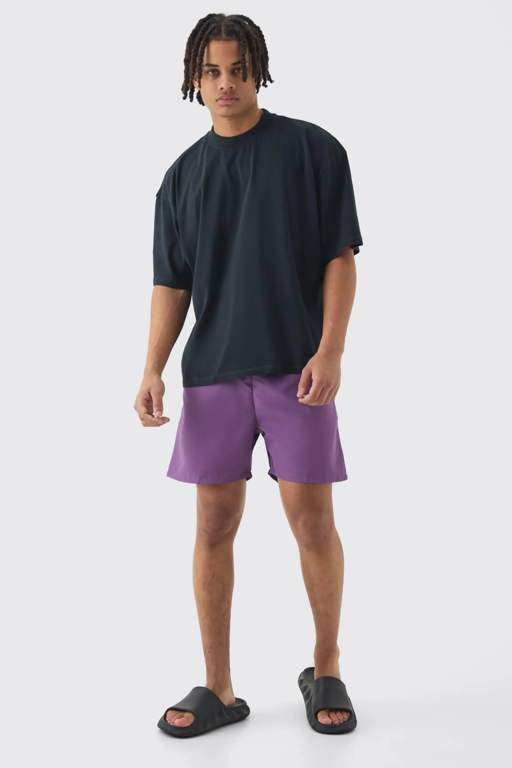 Oversized Boxy Extended Neck Bird Graphic T-shirt & Swim Set | BoohooMAN UK