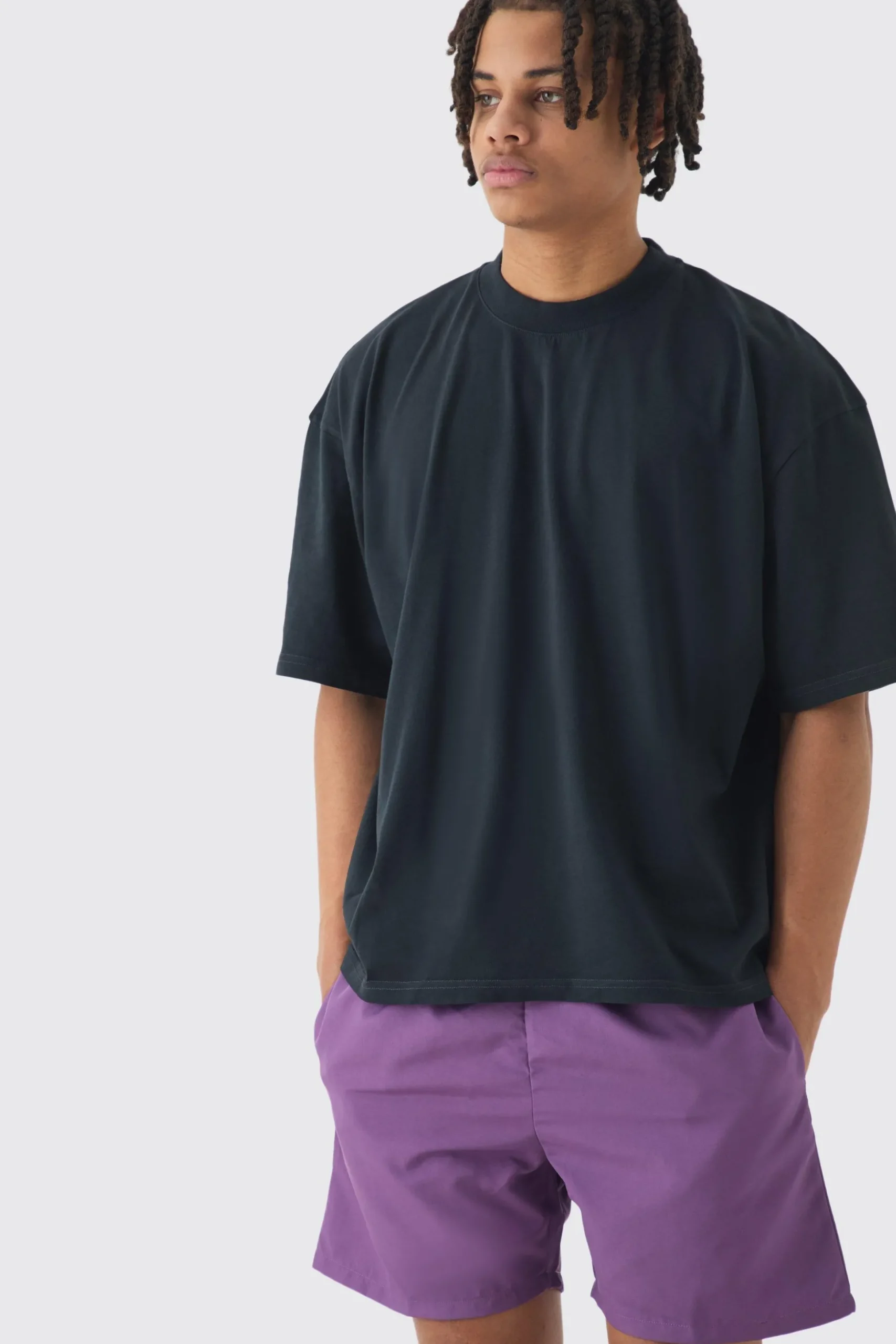 Oversized Boxy Extended Neck Bird Graphic T-shirt & Swim Set | BoohooMAN UK