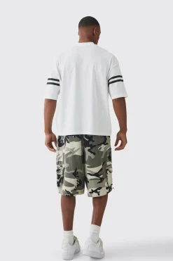 Oversized Boxy Extended Neck 111 Rhinestone T-shirt | BoohooMAN UK