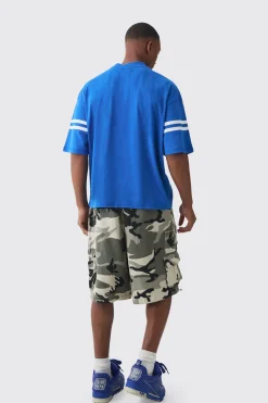 Oversized Boxy Extended Neck 111 Rhinestone T-shirt | BoohooMAN UK
