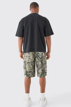 Oversized Boxy Extended Neck Atelier Graphic T-shirt | BoohooMAN UK