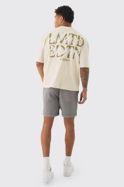 Oversized Boxy Extended Neck Homme Embroidered T-shirt | BoohooMAN UK
