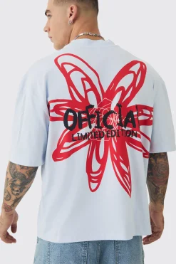 Oversized Boxy Extended Neck Floral T-shirt | BoohooMAN UK