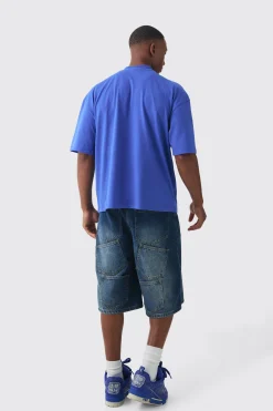 Oversized Boxy Extended Neck Homme Palm Tree T-shirt | BoohooMAN UK