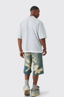 Oversized Boxy Extended Neck Graphic Faux Layer T-shirt | BoohooMAN UK