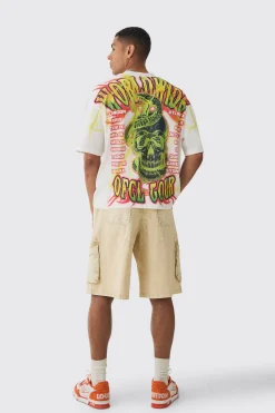 Oversized Boxy Extended Neck Extreme OFCL Tour T-shirt | BoohooMAN UK