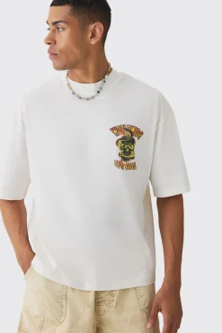 Oversized Boxy Extended Neck Extreme OFCL Tour T-shirt | BoohooMAN UK