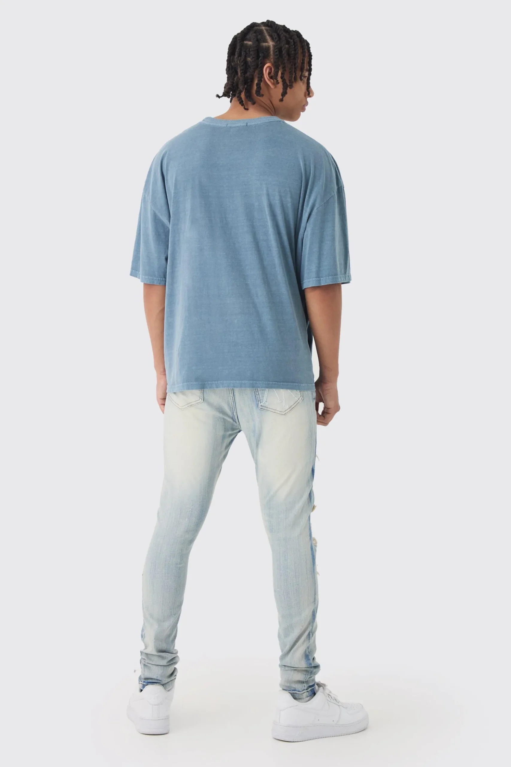 Oversized Boxy Extended Neck Mona Lisa M T-shirt | BoohooMAN UK