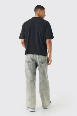 Oversized Boxy Extended Neck Homme Running Print T-Shirt | BoohooMAN UK