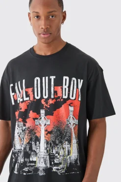 Oversized Boxy Fall Out Boy Band License T-shirt | BoohooMAN UK