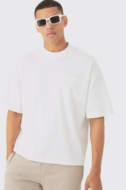 Oversized Boxy Fit Double Knit Mesh T-shirt | BoohooMAN UK