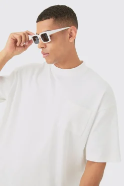 Oversized Boxy Fit Double Knit Mesh T-shirt | BoohooMAN UK
