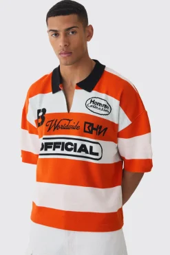 Oversized Boxy Football Knitted Top | BoohooMAN UK