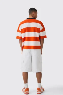 Oversized Boxy Football Knitted Top | BoohooMAN UK