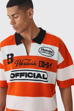 Oversized Boxy Football Knitted Top | BoohooMAN UK