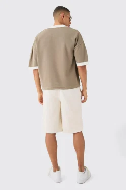Oversized Boxy Football Knitted Top | BoohooMAN UK