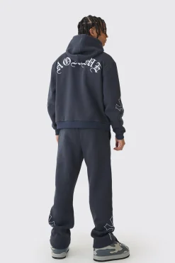Oversized Boxy Gothic Homme Cross Tracksuit | BoohooMAN UK