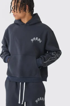 Oversized Boxy Gothic Homme Cross Tracksuit | BoohooMAN UK