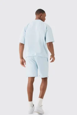 Oversized Boxy Graffiti Spray Graphic Raw Hem T-shirt Set | BoohooMAN UK