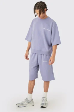 Oversized Boxy Half Sleeve Short Tracksuit | BoohooMAN UK