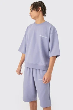 Oversized Boxy Half Sleeve Short Tracksuit | BoohooMAN UK