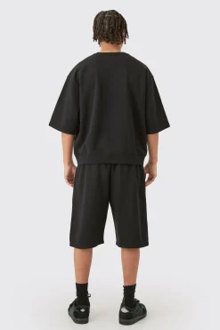 Oversized Boxy Half Sleeve Short Tracksuit | BoohooMAN UK