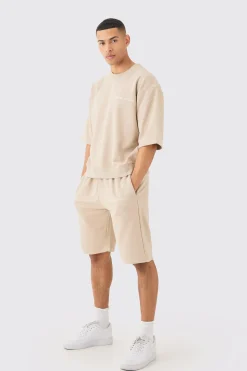 Oversized Boxy Half Sleeve Short Tracksuit | BoohooMAN UK