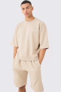 Oversized Boxy Half Sleeve Short Tracksuit | BoohooMAN UK
