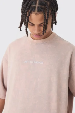 Oversized Boxy Half Sleeve Acid Washed Sweatshirt | BoohooMAN UK