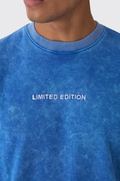 Oversized Boxy Half Sleeve Acid Washed Sweatshirt | BoohooMAN UK