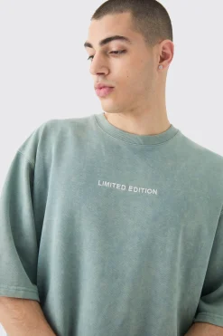 Oversized Boxy Half Sleeve Acid Washed Sweatshirt | BoohooMAN UK