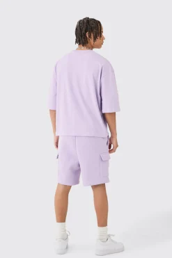 Oversized Boxy Half Sleeve T-shirt & Cargo Short Set | BoohooMAN UK